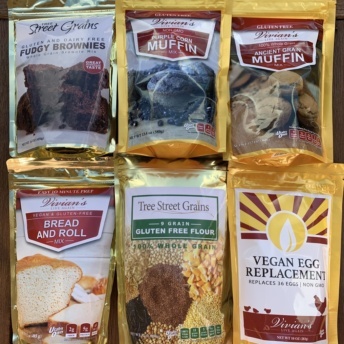 Gluten-free baking mixes by Vivian's Live Again