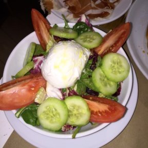 Gluten-free burrata and salad from Ribalta