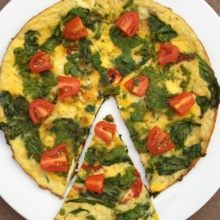 Roasted Red Pepper & Spinach Frittata with Arugula Pesto