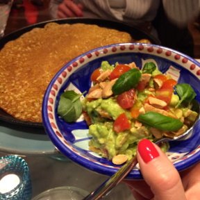 Gluten-free guacamole and crepe from Santina