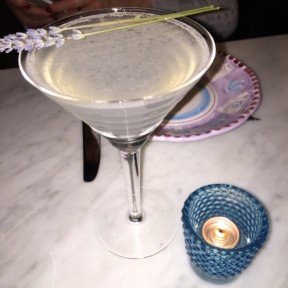 Lavender cocktail from Santina in Meatpacking