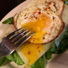 Gluten-free salad with an egg from Sauce
