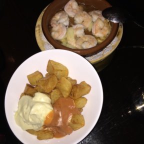 Gluten-free shrimp and patatas from Socarrat