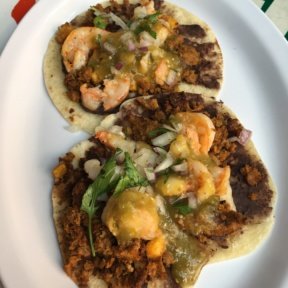 Gluten-free shrimp taco from Tacombi