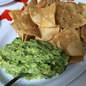 Gluten-free chips and guacamole from Tacombi