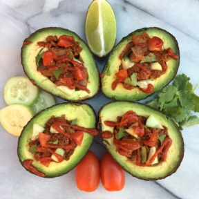 Gluten-free tuna stuffed avocados