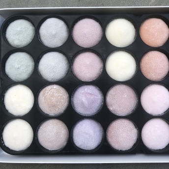 Case of gluten-free mochi ice cream by Mochidoki