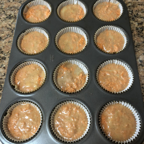 Making gluten-free Carrot Cupcakes