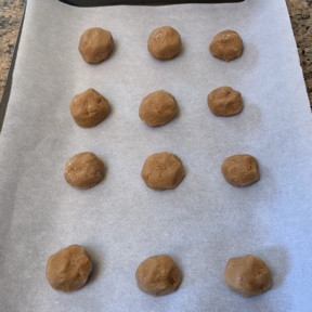 Making gluten-free Peanut Butter Blossoms