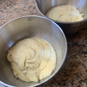 Making gluten-free Checkerboard Cake