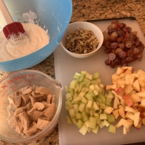 Making gluten-free Chicken Waldorf Salad