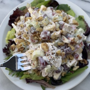 Forkful of Chicken Waldorf Salad