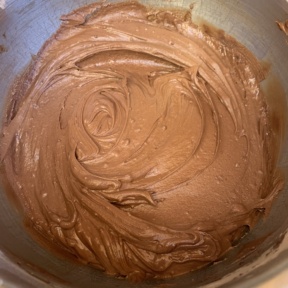 Gluten-free chocolate buttercream frosting for Marble Cake