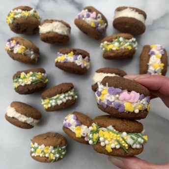 Gluten-free frosting-filled cookie sandwiches with Simple Mills cookies