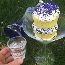 Gluten-free vodka cupcakes with a shot