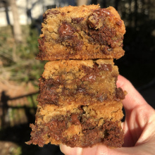 Stack of delicious gluten-free blondies