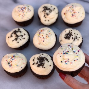 Gluten-free Chocolate Cupcakes with Buttercream Frosting and Rainbow Sprinkles