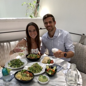 Jackie and Brendan eating at Gracias Madre