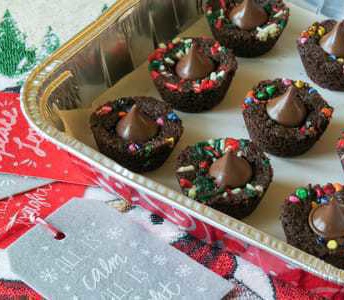 Gluten-free brownie cups with Hershey kisses