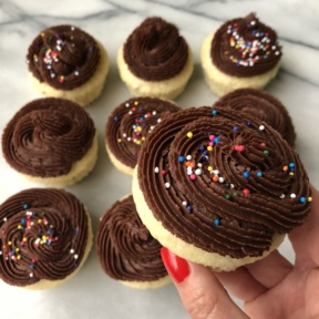 Gluten-free Yellow Cupcakes with Chocolate Frosting