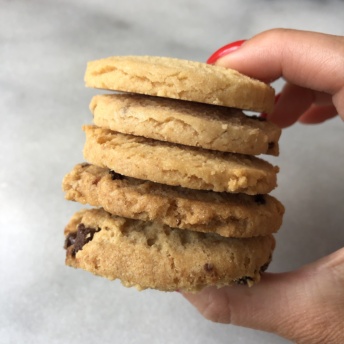 Stack of shortbread cookies by Walkers