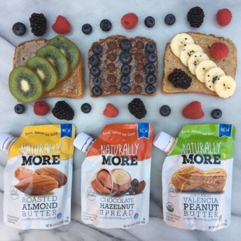 Gluten-free toasts with nut butter and fruit