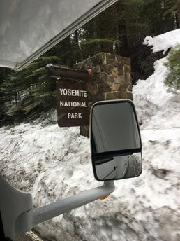 Driving through Yosemite National Park