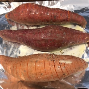 Making Hasselback Sweet Potatoes