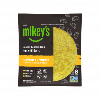 Gluten-free golden turmeric tortillas by Mikey's