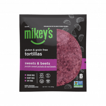 Gluten-free sweets & beets tortillas by Mikey's