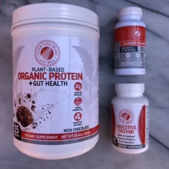 Protein powder, probiotics, and digestive enzyme from Silver Fern