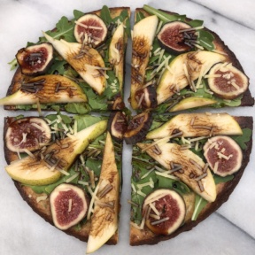 KBosh Food zucchini pizza crust with pears and figs
