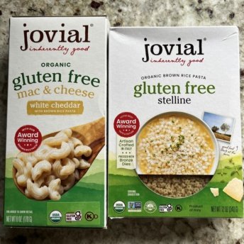 Gluten-free mac and cheese and stelline by Jovial