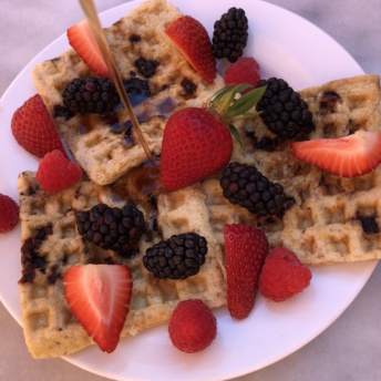 Gluten-free paleo waffles by KitchFix with berries