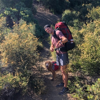 Odie and Brendan camping