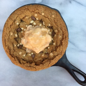 Gluten-free cookie skillet with organic ice cream