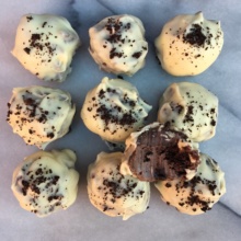 10 gluten-free Chocolate Vanilla Creme Cookie Truffles