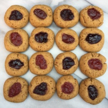 4 types of Jam Thumbprint Cookies