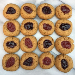 4 types of Jam Thumbprint Cookies
