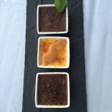 Trio of gluten-free creme brulee from Chart House