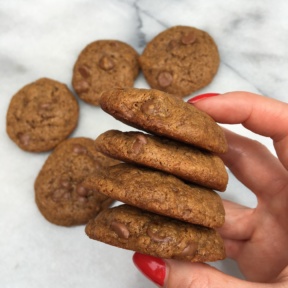 Stack of Flourless Chocolate Chip Cookies