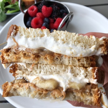 Gluten-free fluffernutter sandwich from Sugar and Scribe