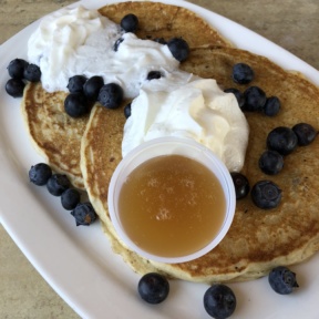 Blueberry pancakes from Jewel's Bakery and Cafe