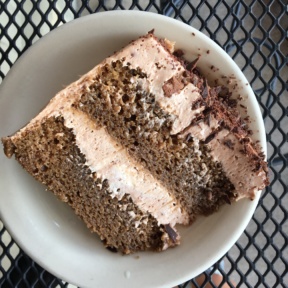 A slice of cake from Kozy Kitchen