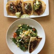 Gluten free tacos and salad from Urban Taco
