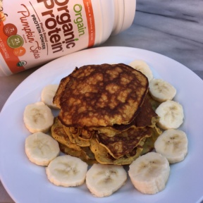 Pumpkin Spice Protein Pancakes using Orgain protein powder