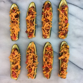 Gluten-free vegan Mexican Zucchini Boats
