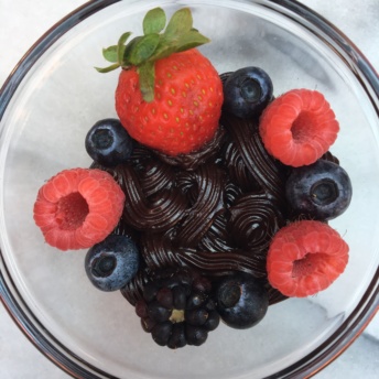 Four Ingredient Paleo Brownie Batter with berries