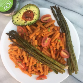 Vegetarian Pasta with Green Veggies and BOU