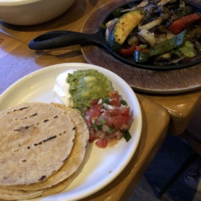 Vegetable fajitas from Blancos Tacos + Tequila